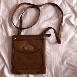 Fossil Brown Leather Crossbody